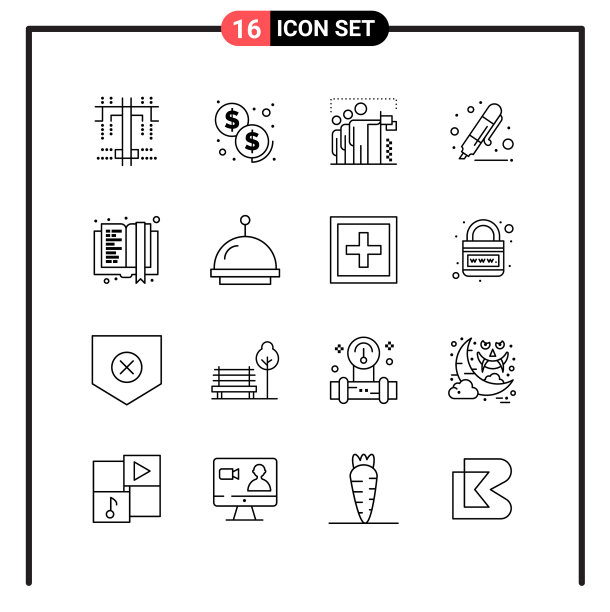 为网页和手机设置16个线条样式图标图片下载