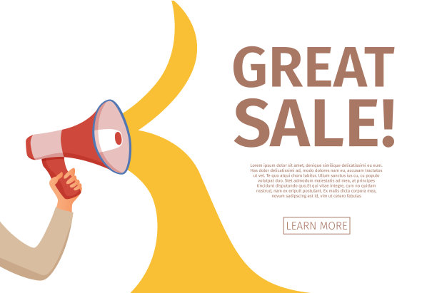 扩音器公告矢量卡通风格插图与讲话气泡。图片下载