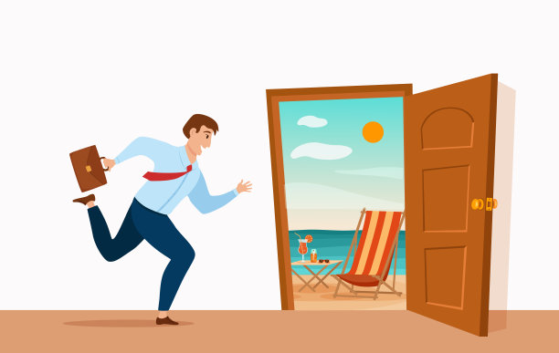 跑步商人与公文包在手里一个彩色卡通平面风格矢量插图图片下载