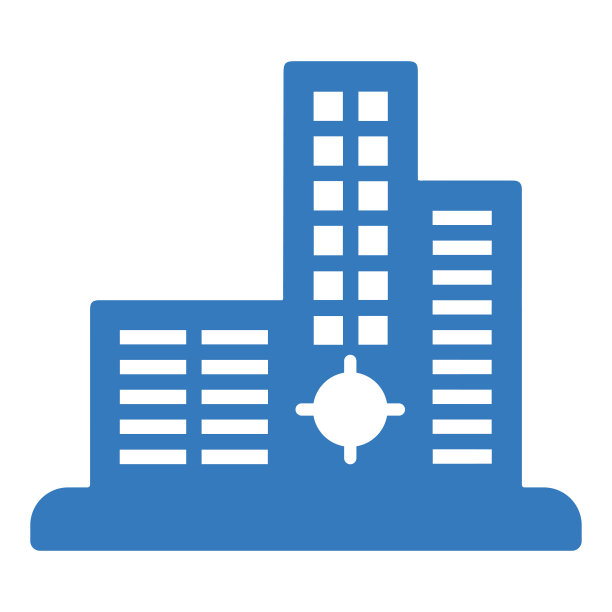 建筑图标，房地产公寓，蓝色版本图片下载