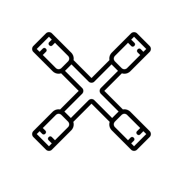 汽车扳手工具图标矢量轮廓插图图片下载