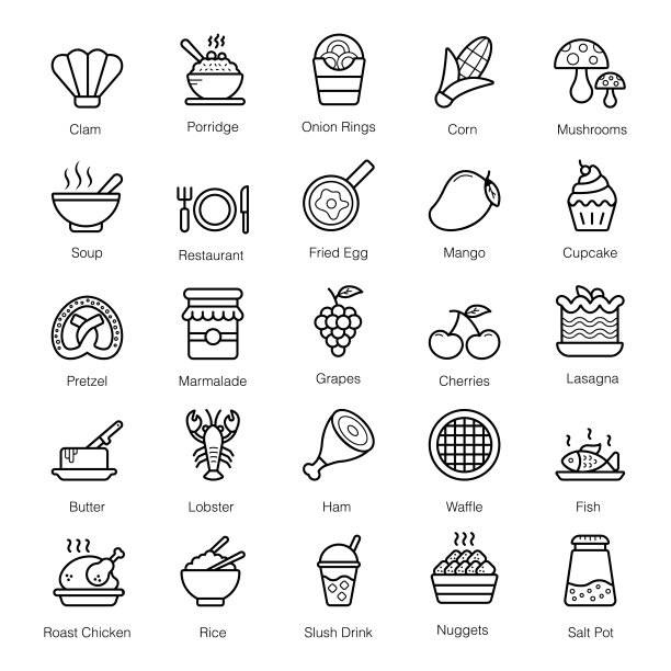 包的美食线图标图片下载