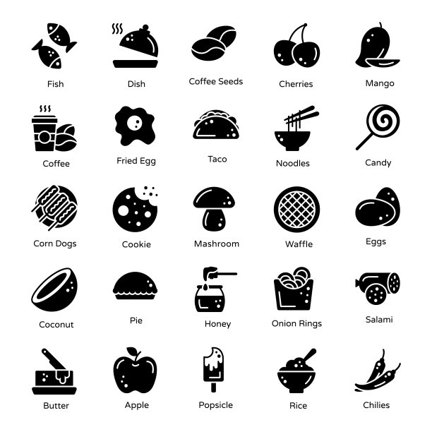 固体设计中的食物和零食图片下载