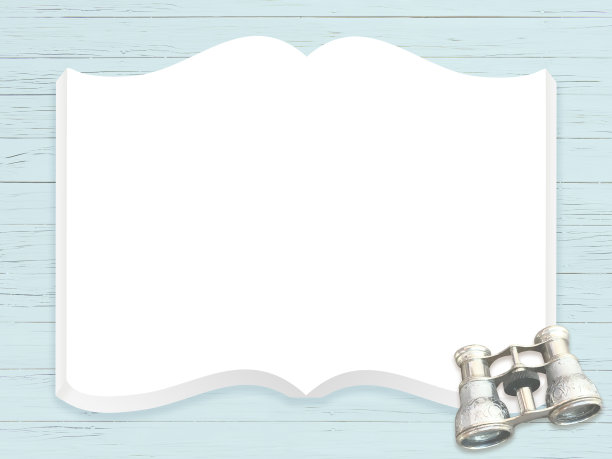 一个双筒望远镜和一本书或笔记本在板上，地板，木甲板背景图片下载