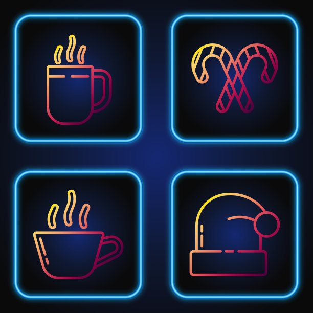 设圣诞老人帽行咖啡杯图片下载