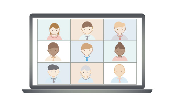 业务人员远程工作矢量。在线视频会议概念。图片下载