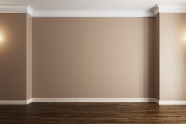 米色的空房间。经典的室内设计。图片下载