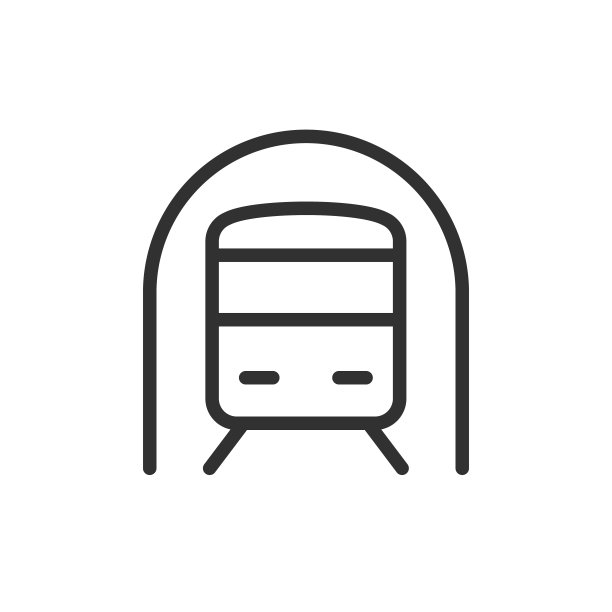 隧道里的火车和铁轨，正面。图片下载