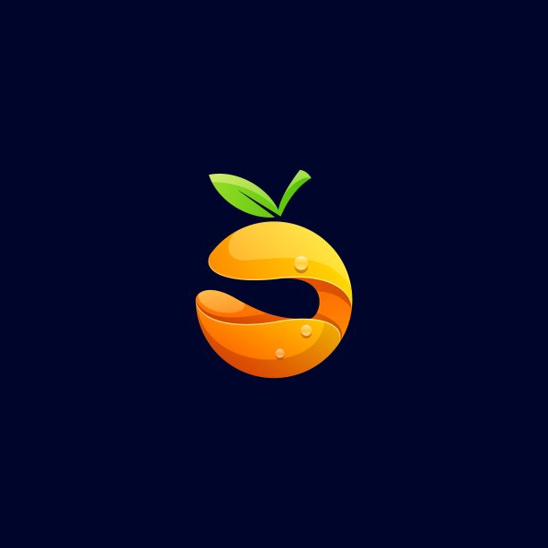 矢量插图新鲜橙色梯度彩色风格。图片下载