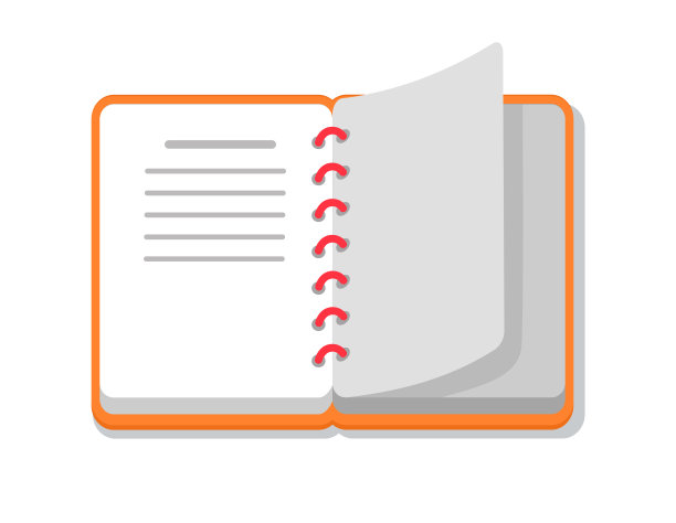带活页夹环的笔记本矢量插图图片下载