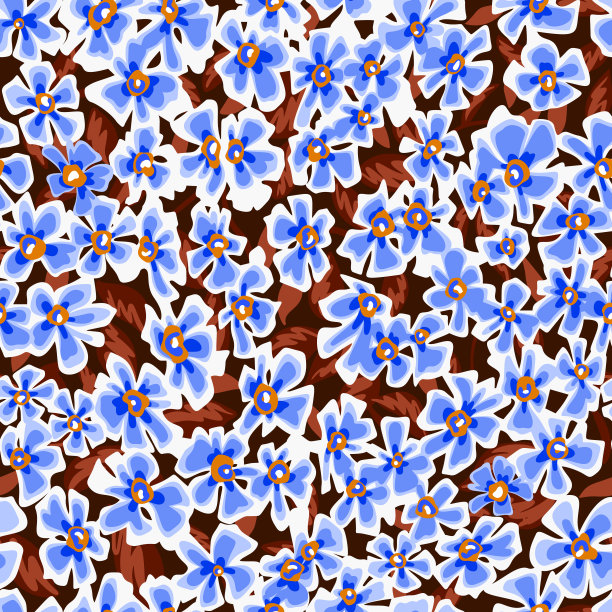 夏季自然植物插图。无缝图案的装饰雏菊花。粗心大意的草地点缀。复古风格的简单花卉背景。适用于时装、面料和纺织品。图片下载