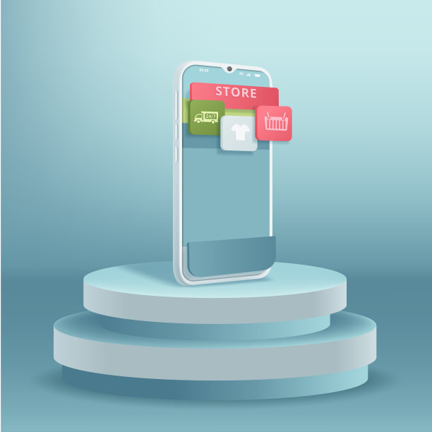 说明手机网上购物的概念。矢量图图片下载