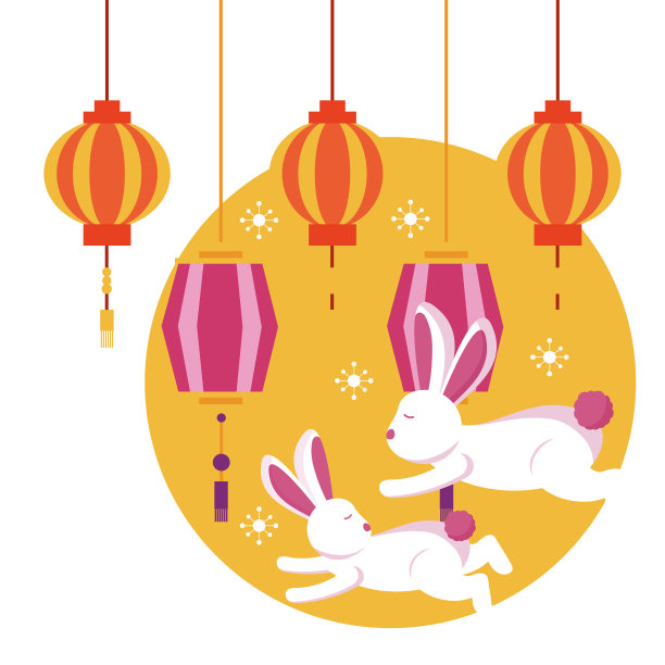 中秋兔子矢量设计图片下载