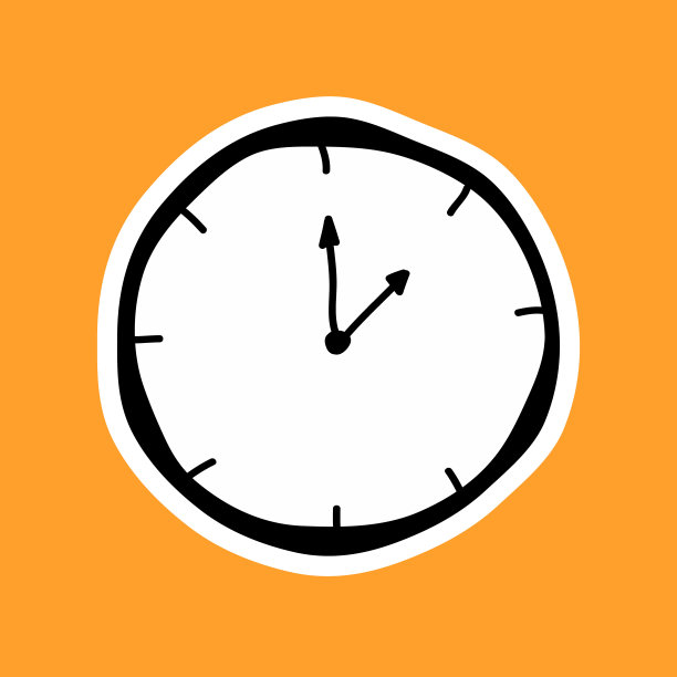 涂鸦时钟图标商业标志向量eps.10图片下载