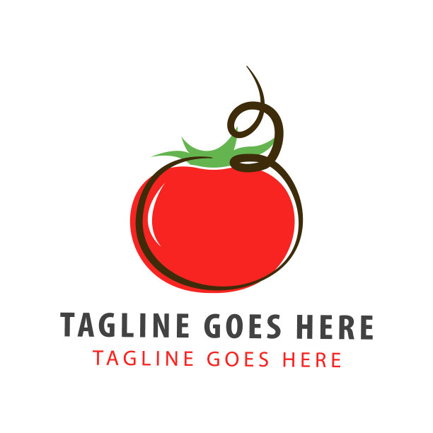一个番茄标识设计模板，符号，图标。一个杂货店的标识向量。图片下载