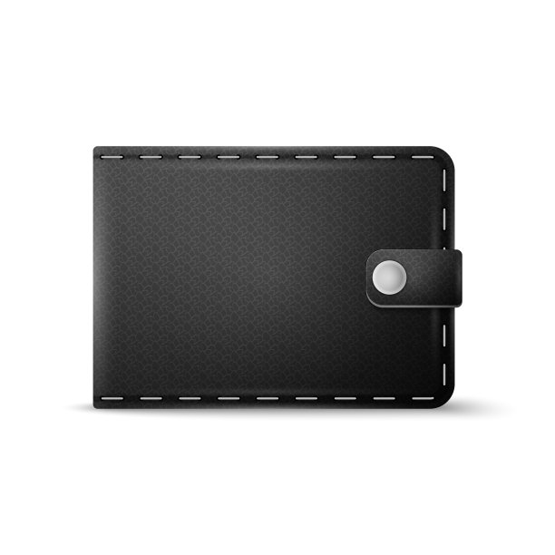 黑色皮革钱包图片下载