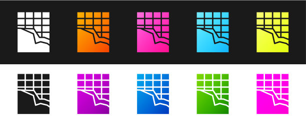 设置巧克力条图标隔离在黑色和白色的背景。矢量图图片下载