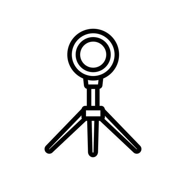 光设备上的三脚架图标矢量轮廓说明图片下载
