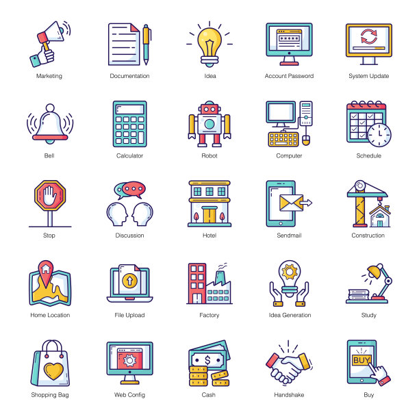 数据平面图标包图片下载