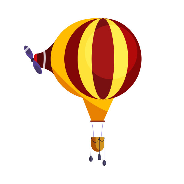 与螺旋桨隔离的热气球图片下载