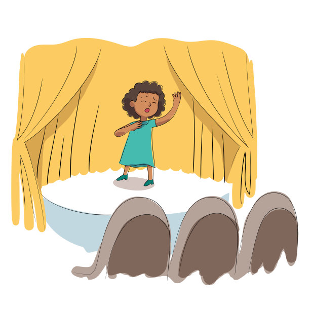 儿童才艺展示矢量人物插画图片下载