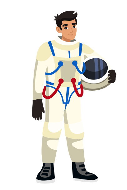 矢量宇航员孤立在白色背景上图片下载