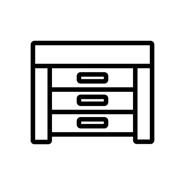 床头柜客厅家具图标矢量轮廓插图图片下载