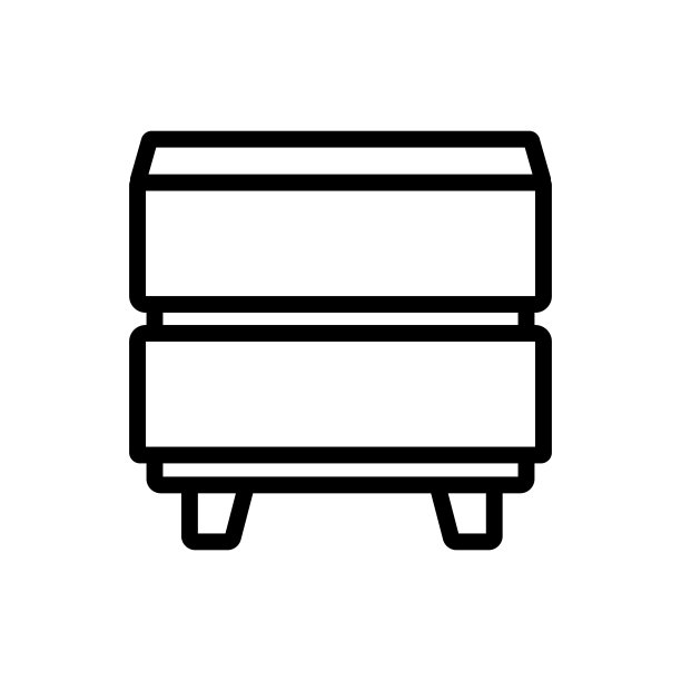 床头柜家用家具图标矢量大纲插图图片下载