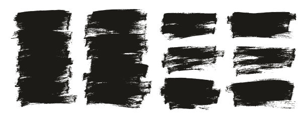 平面油漆刷薄半背景混合高细节抽象矢量背景集图片下载