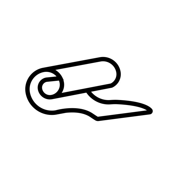 适合运动的瑜伽垫图标矢量大纲插图图片下载