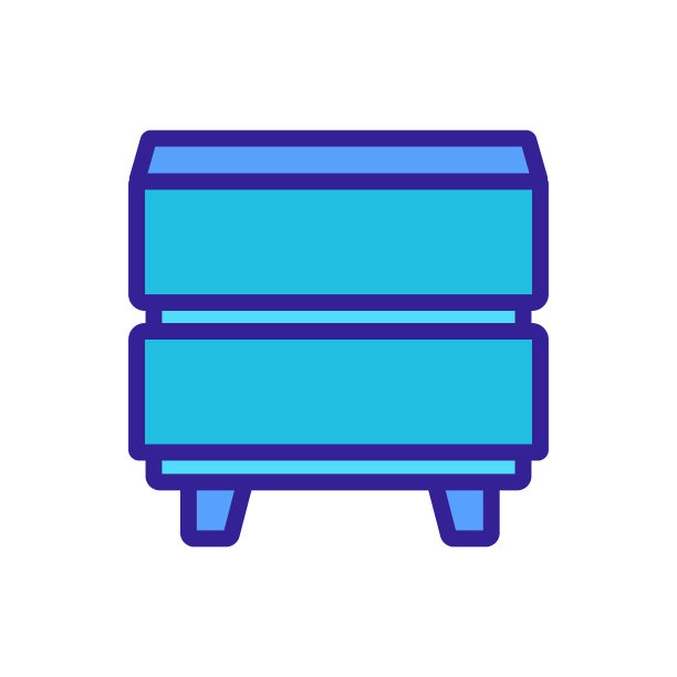 床头柜家用家具图标矢量大纲插图图片下载