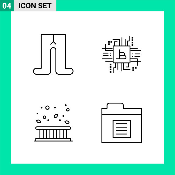包4个线条样式图标设置轮廓符号图片下载