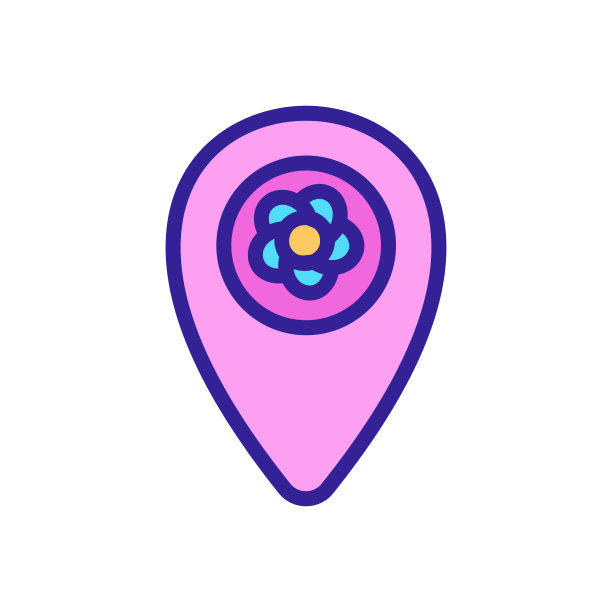 花店GPS定位标志图标矢量轮廓插图图片下载
