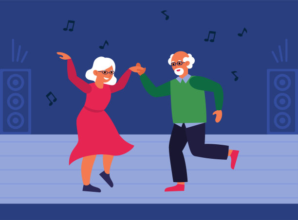 高年级情侣在舞池里图片下载