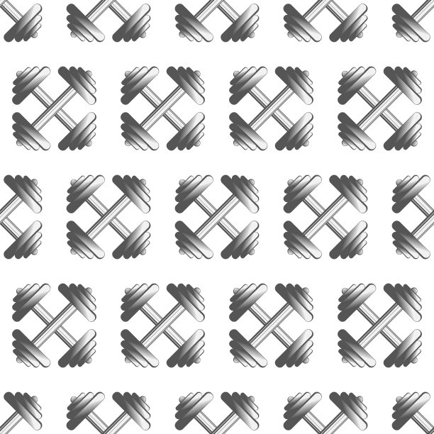 无缝模式与哑铃。老式哑铃。图片下载