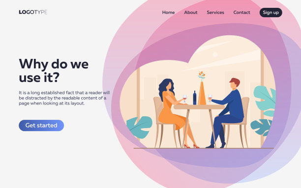 约会情侣享受浪漫晚餐图片下载