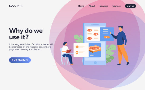 人们在咖啡馆和网上点餐图片下载