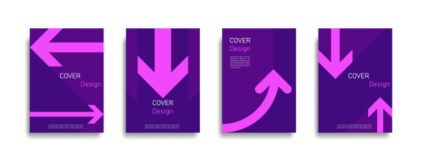 抽象彩色方向线设计背景集。图片下载