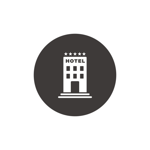 酒店图标孤立在白色背景图片下载