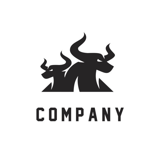 抽象牛头标志图标设计图片下载