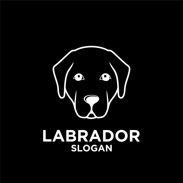 拉布拉多犬头标志图标设计模板图片下载