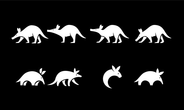 集土豚动物标志图标设计图片下载