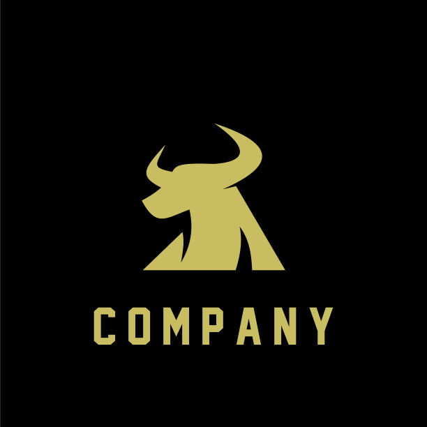 抽象牛头金标志图标deeaign图片下载