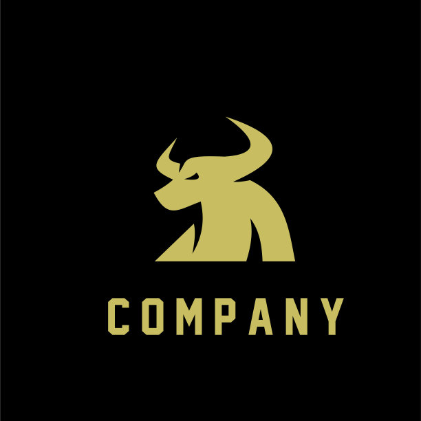 抽象牛头金标志图标deeaign图片下载