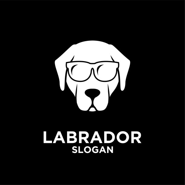 拉布拉多犬头标志图标设计模板图片下载