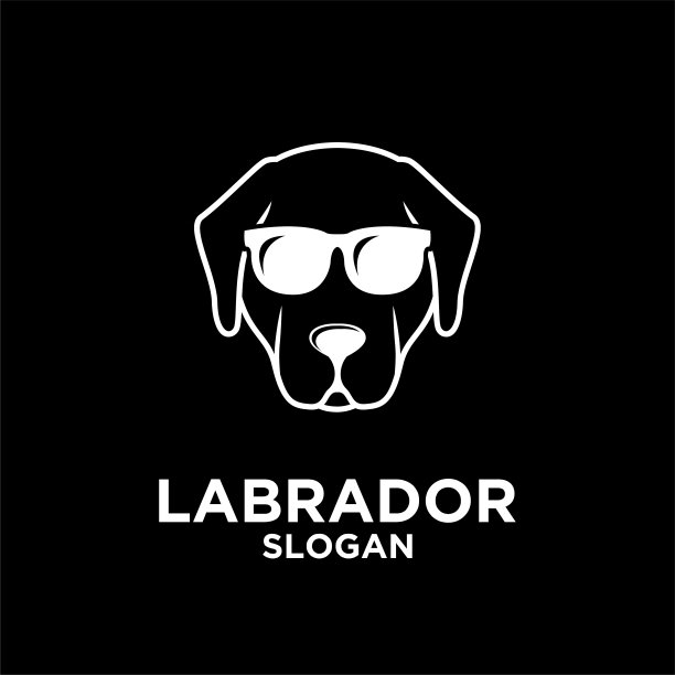 拉布拉多犬头标志图标设计模板图片下载