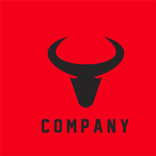 抽象牛头标志图标设计图片下载