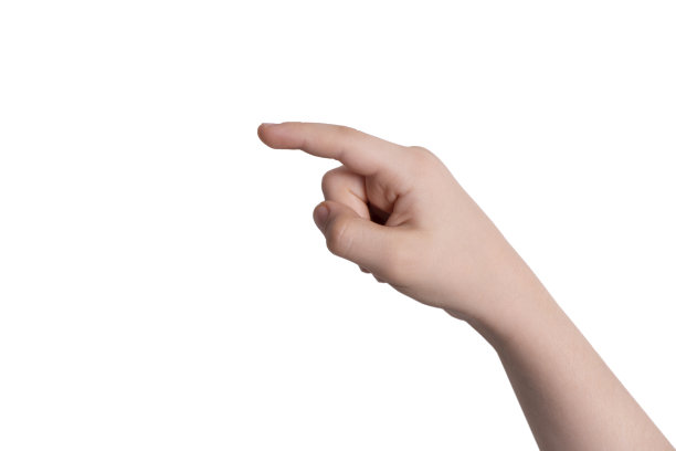 孩子的手指向白色的背景图片下载