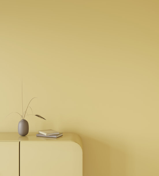 单色黄色内饰和五斗橱图片下载