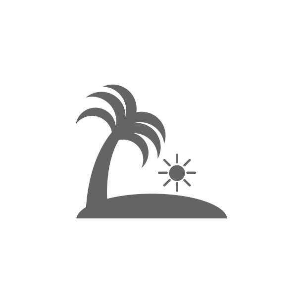 棕榈、太阳图标。简单的矢量夏季图标的用户界面和用户体验，网站或移动应用程序图片下载